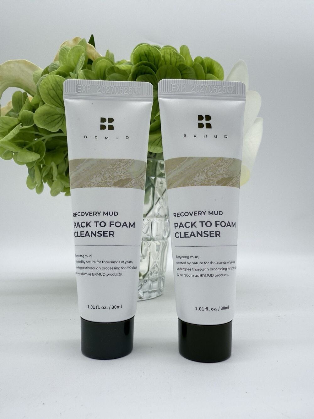2 BRMUD Recovery Mud Pack To Foam Cleanser 1oz / 30ml Exp 06/27